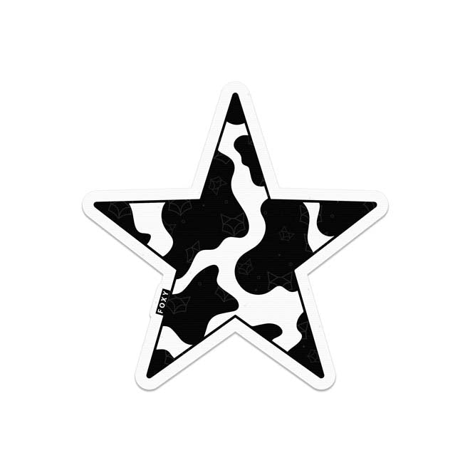 Black Cow Print Stars - Cow Print - Sticker