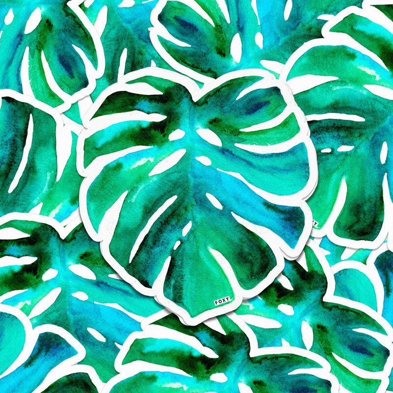 Aqua Monstera - Sticker