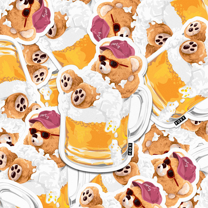 Beer Teddy - Sticker