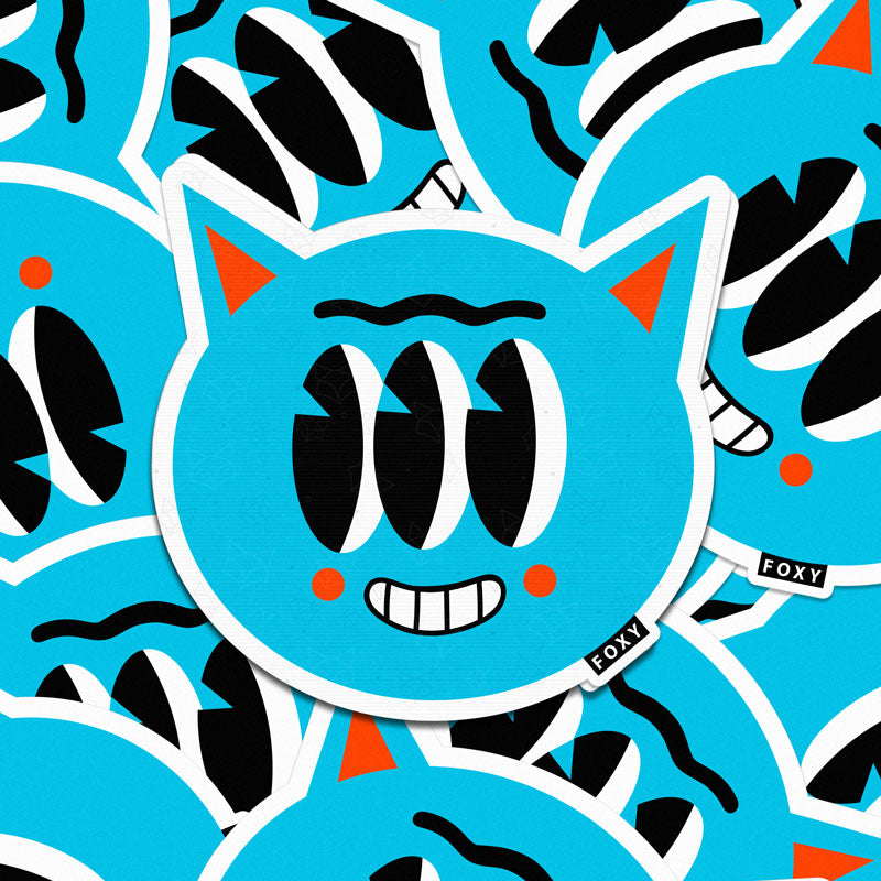 Blue Dope Face - Sticker