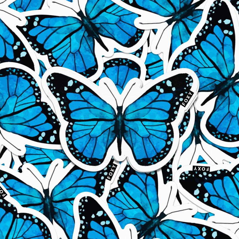 Blue Monarch Butterfly  - Sticker