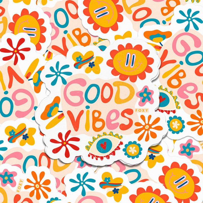 Colorful Good Vibes - Sticker